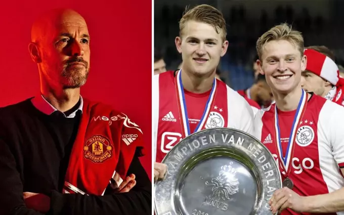 Cả De Jong và De Ligt đều là hai học trò từng gắng bó với Erik ten Hag